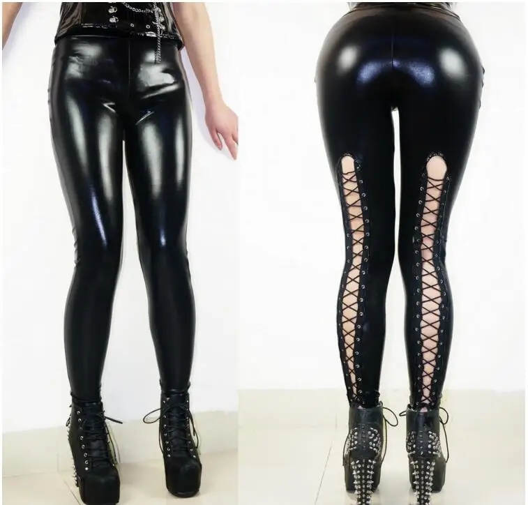 Пикантные эластичные брюки карандаш на шнуровке новинка женские леггинсы из