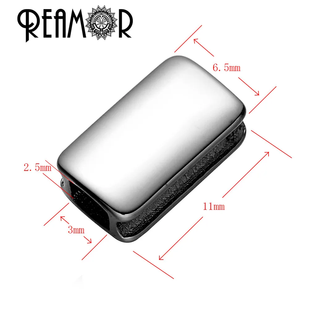 11x6.5mm REAMOR, 5 шт., нержавеющая сталь 316L, пустые бусины с небольшим отверстием, заказной логотип, металлические бусины-Подвески для изготовления ювелирных изделий, браслетов DIY - Цвет: 11x6.5mm