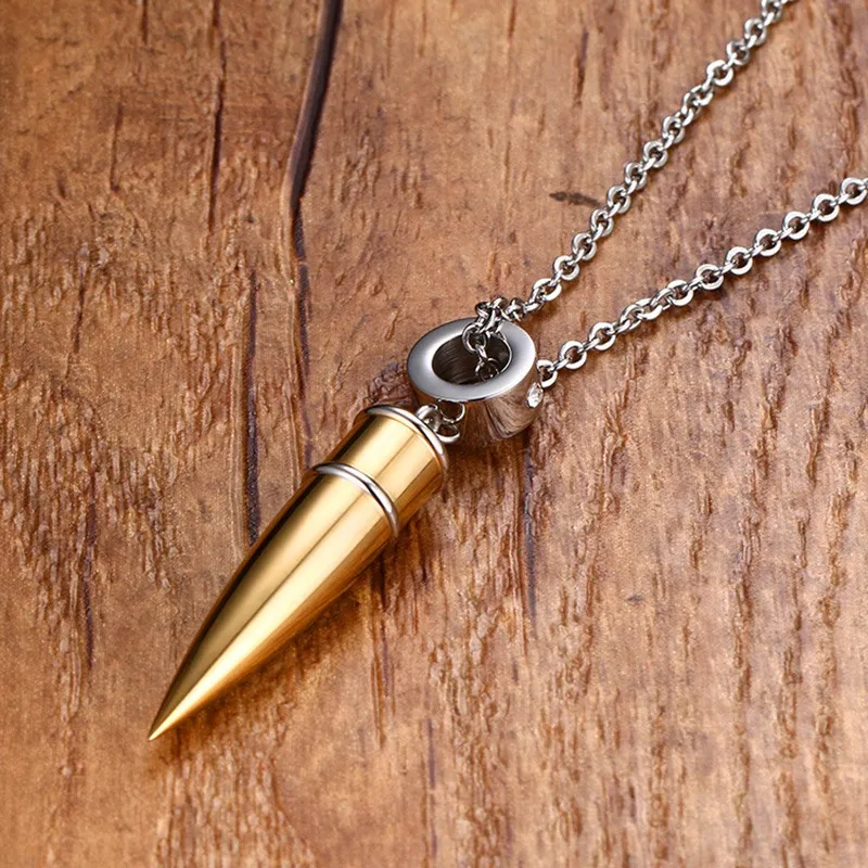 Vnox пуля Цепочки и ожерелья кулон Титан Сталь Металл обещание неуклонно ювелирные