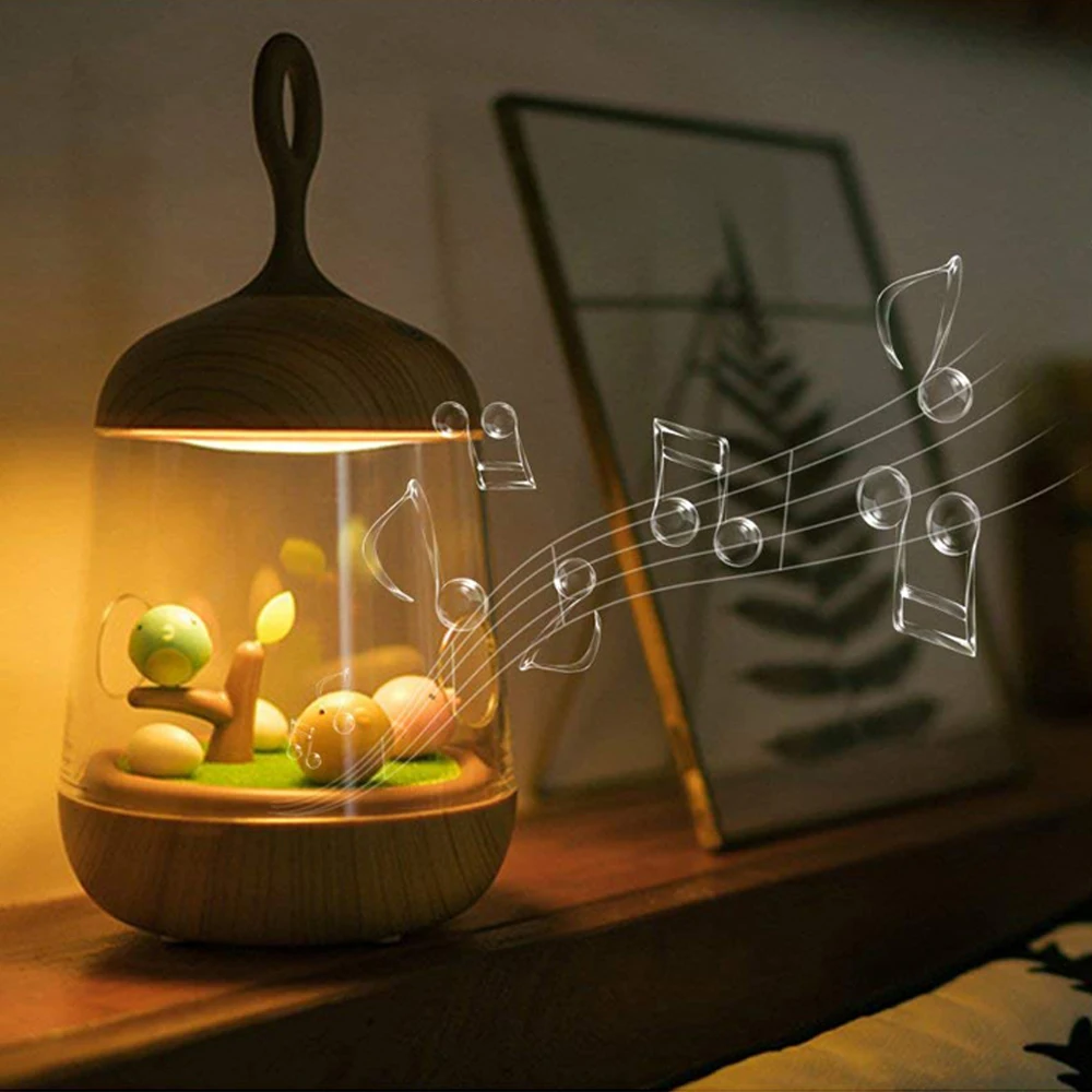 Детский ночник 7 цветов светодиодный сенсорный датчик затемнения микро растение