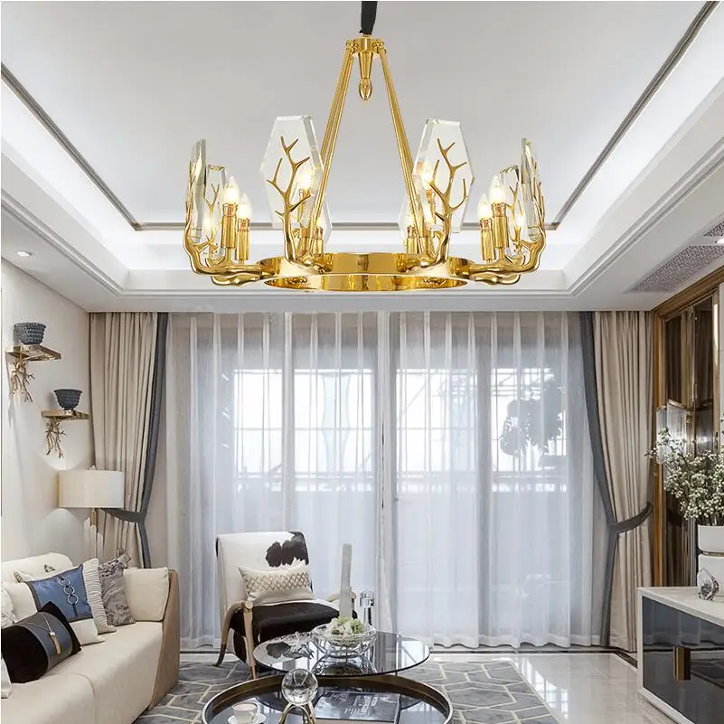 Хрустальная люстра в американском стиле Роскошная лампа для украшения гостиной