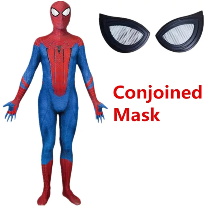 Conjoined Mask Удивительный Человек-паук Питер Бенджамин Паркер Человек-паук Косплэй костюм супергерой zentai Боди Комбинезоны для женщин - Цвет: Conjoined Mask