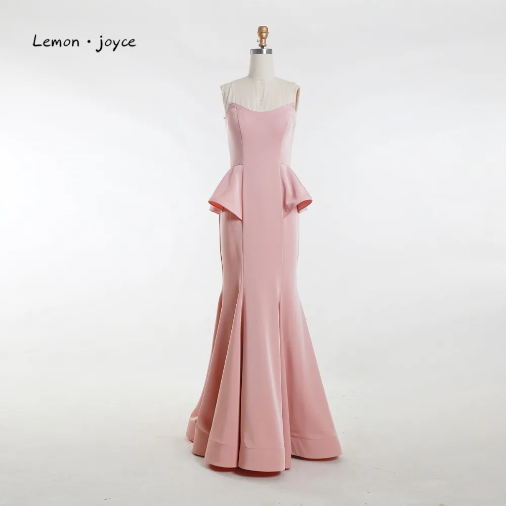 Элегантные вечерние платья для женщин Длинные Простые розовые в пол без бретелек
