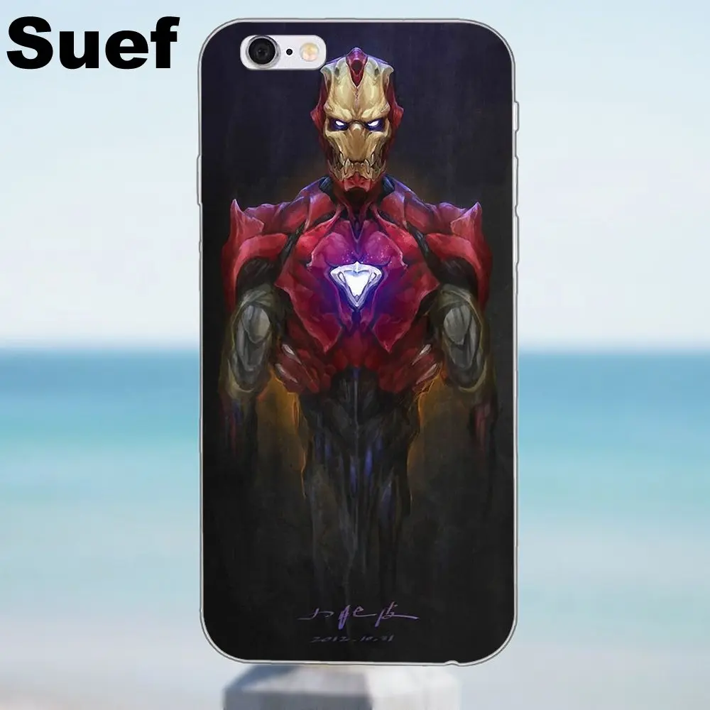 Железный человек Броня F0839 Мягкие Чехлы кожа для iPhone 4 4S 5 5S 5C SE 6 6S 7 8 Plus X Samsung Galaxy J1 J3