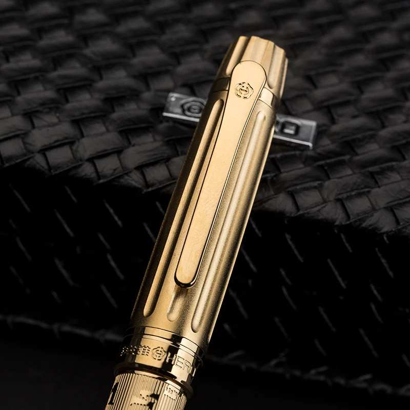 Перьевая ручка Hero 12k Золотая офисная деловая каллиграфия Подарочная коробка