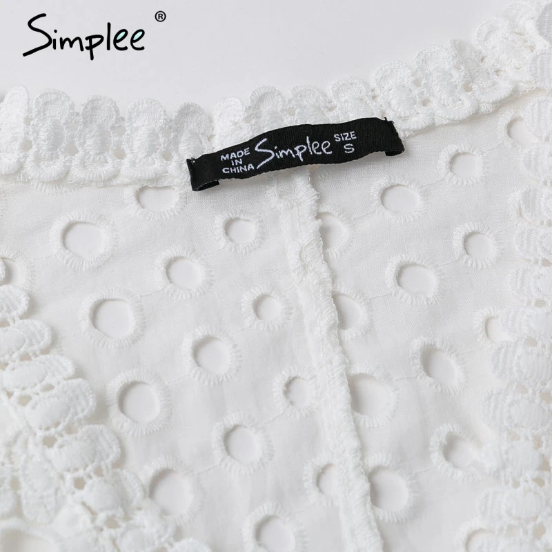 Женская белая хлопковая майка Simplee привлекательная полая камисоль с v-образным