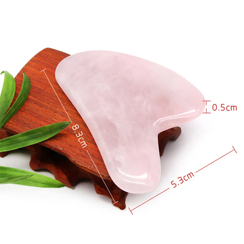 Массажер для лица Gua Sha Board Beeswax Scrape Therapy розовый КВАРЦЕВЫЙ Спа ухода за кожей