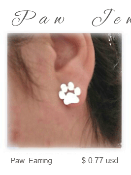 Smjel Новая мода крошечный милый мопс Серьги для Для женщин Кот и собака paw Серьги-гвоздики 10pcs-s124