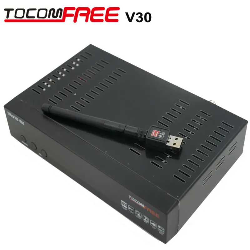 Receptor satellite Digital FTA TOCOMFREE Ultra HD V30 Full HD 8PSK+ cccam newcamd Twin Tuner ATSC