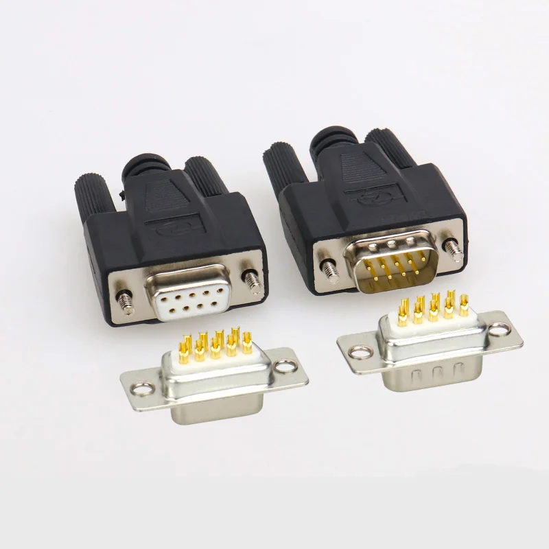 Comopez D SUB DB9 9 PIN 232/485 серийный Мужской Разъем позолоченный медный прямой ножной