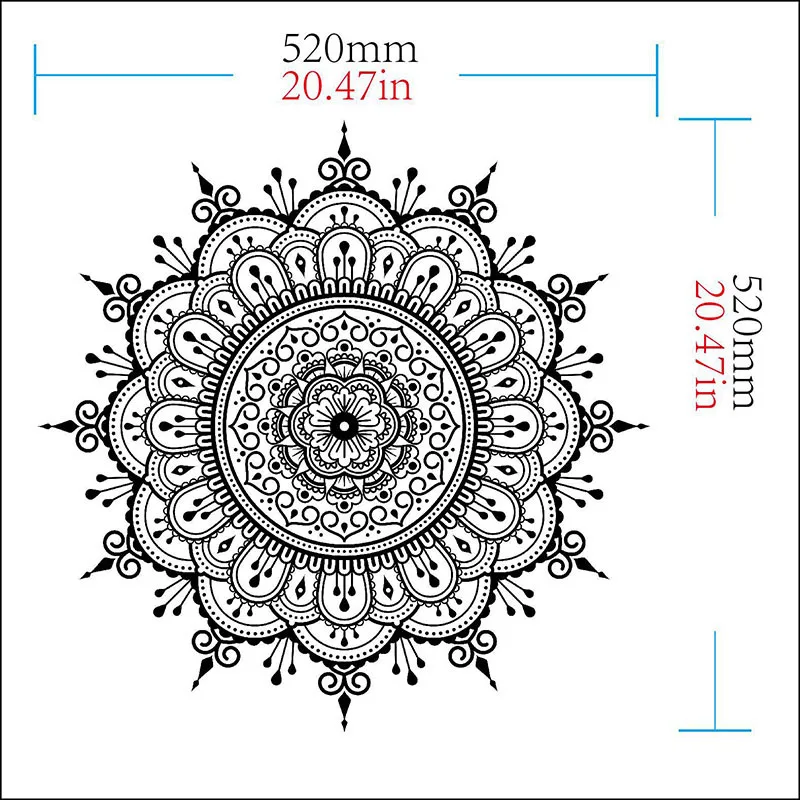 

52CM Big Mandala Flower Wall Sticker Removable Decal DIY Decal Sticker Art Home Bedroom Mandala Floral Stickers Drop Shipping 05
