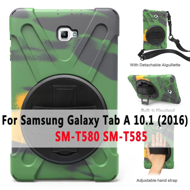 SM-T580 Case Вращающийся ручной плечевой ремень чехол для samsung Galaxy Tab A A6 10,1 T585 T580 T580N T585N T510 T515 SM-T510 чехол Funda - Цвет: SM-T580 Case