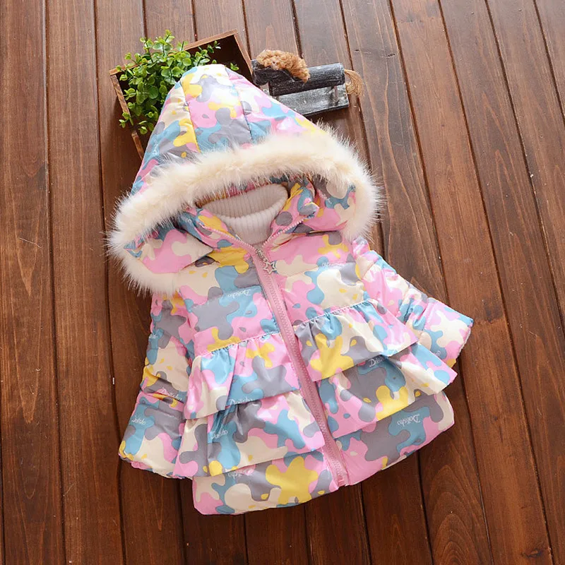 Новинка 2018 синяя детская зимняя куртка зимнее пальто для девочек детское теплое