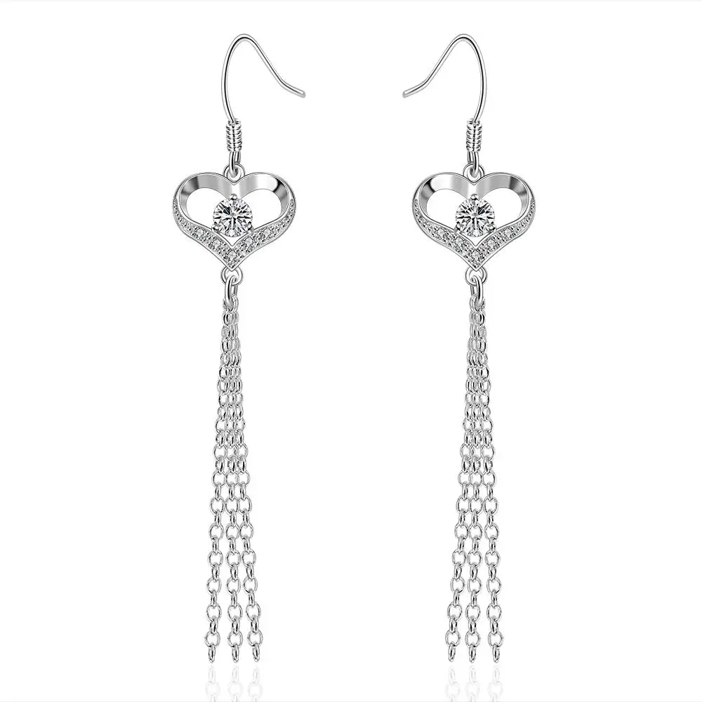 Новые Модные посеребренные серьги для женщин синий/белый кристалл циркония три