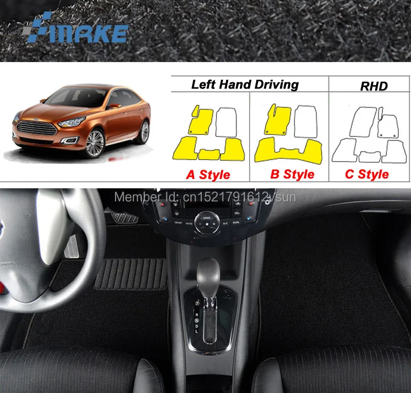 

Автомобильные коврики smRKE для Ford Escort, коврики, Противоскользящие коврики из гидрофильного волокна, передние и задние, полный комплект LHD RHD