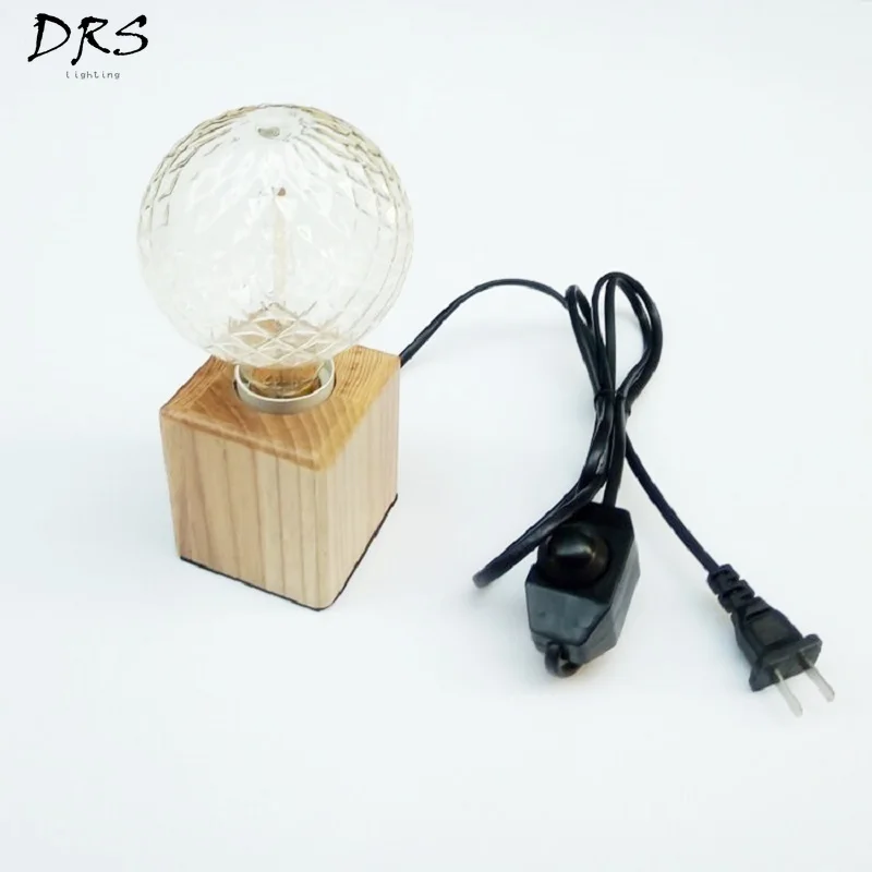 Простой креативный деревянный однотонный циферблат лампа для спальни алмазная