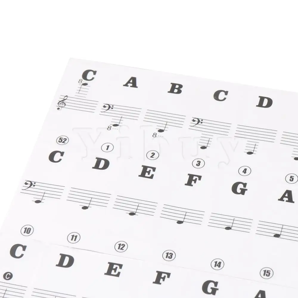 

Yibuy Keyboard and Piano Stickers with Black and White Key Removable Stickers