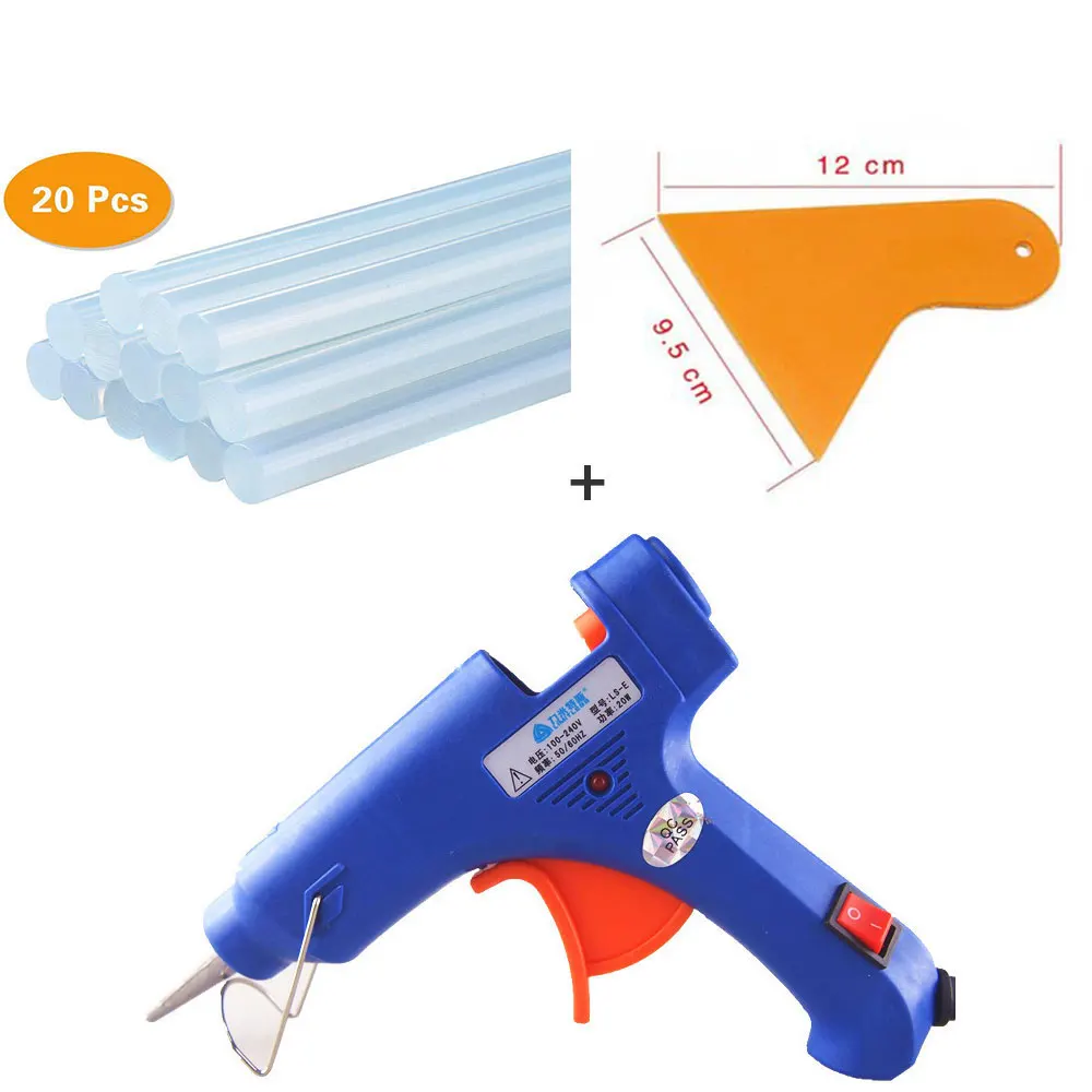 Съемная Анти Горячая клейкая Обложка пистолет комплект с 20 шт. клеевые палочки