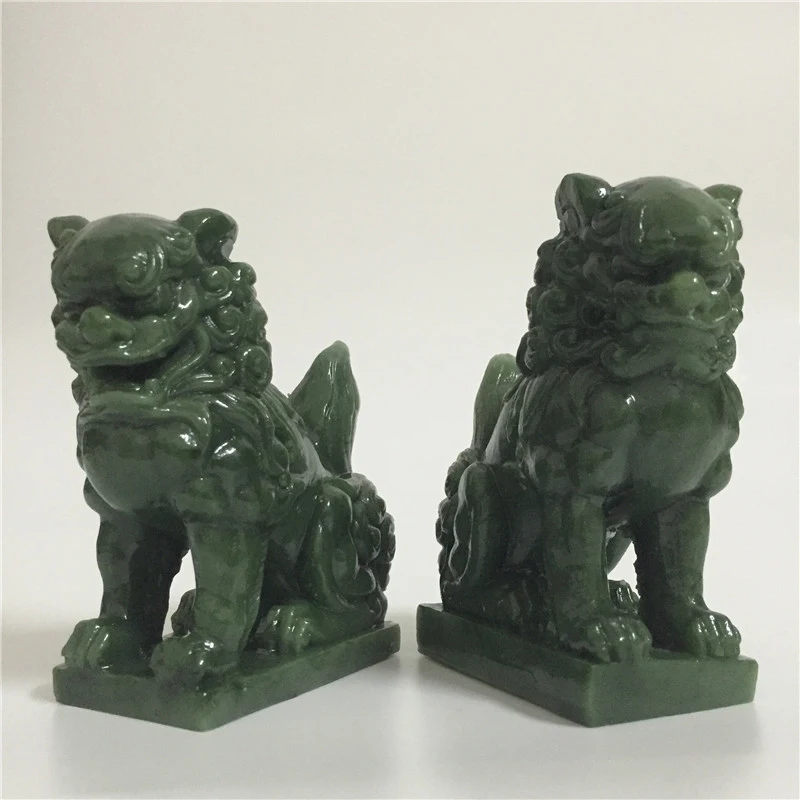 

2 Pcs Chinese Lions Statues Garden Sculpture Lion Animals Figurines Decoration Buddha Statue Feng Shui Home Décor