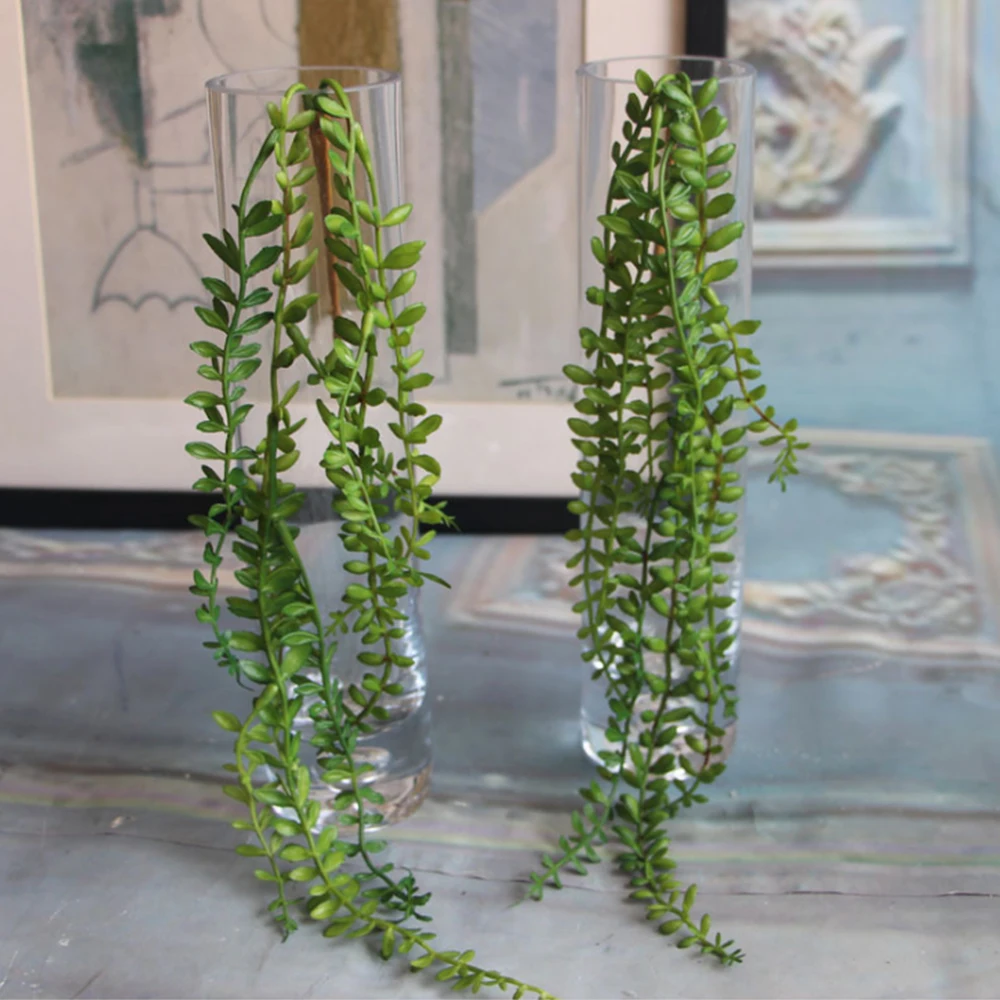 Artificial Succulents Pearls Fleshy Green Vine Flowers Hanging Rattan Wall Garden Decoration Flower Lover Tears Succulent Plants | Дом и сад