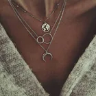 Женские винтажные ожерелья с кулоном ahmeh, богемные многослойные ожерелья с кулоном в форме Луны, вечерние ювелирные изделия в подарок