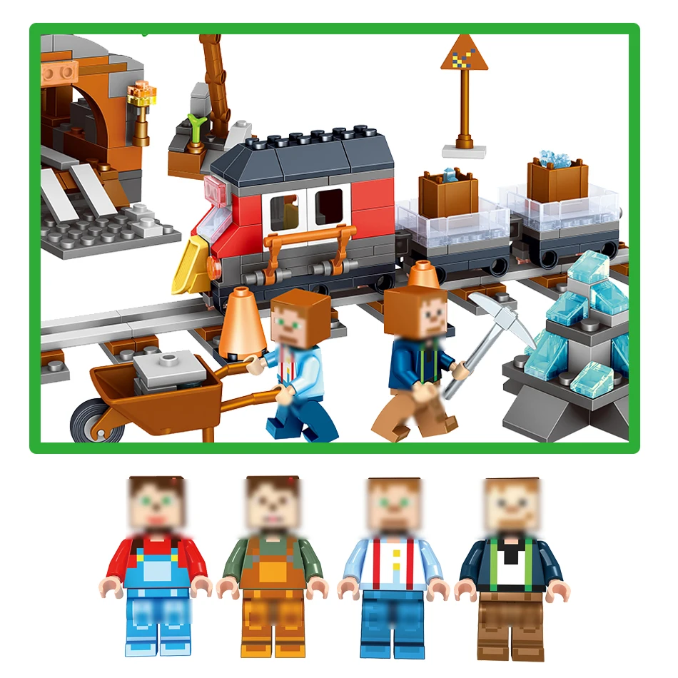 718 шт. Ics mine Minecraft моя деревенская DIY кирпичные строительные блоки совместимые Legoed