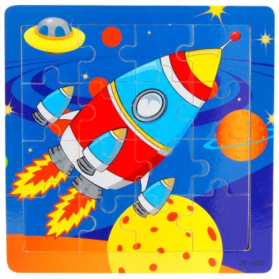 JX-1622 3D деревянные головоломки, игрушки для детей, Деревянные 3d Мультяшные головоломки с животными, интеллектуальные детские развивающие игрушки для детей - Цвет: JX-1622