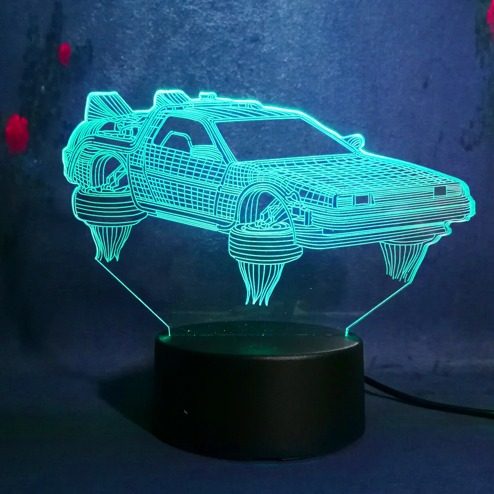 Крутой автомобиль 3D ночник светодио дный USB заряд дистанционного/Touch 7 цветов дети