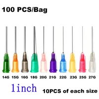 syringe dispensing needles with luer lock 14g15g16g18g20g21g22g23g25g27g blunt tip x 1 1inch length100 pcsbag