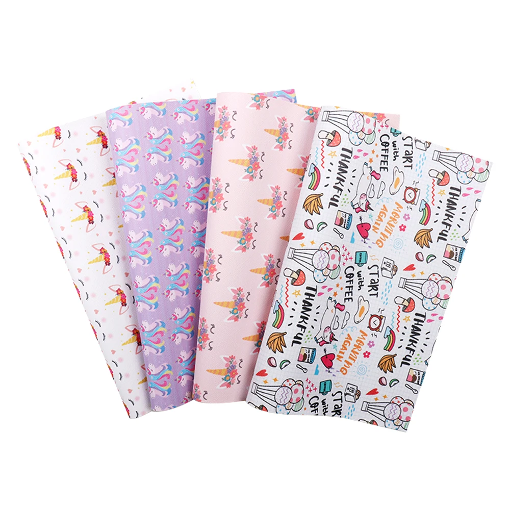 IBOWS 22*30 см искусственная кожа ткань Единорог Snythetic кожаные листы напечатанная виниловая ткань для DIY Hairbow сумки рукоделие лук материал