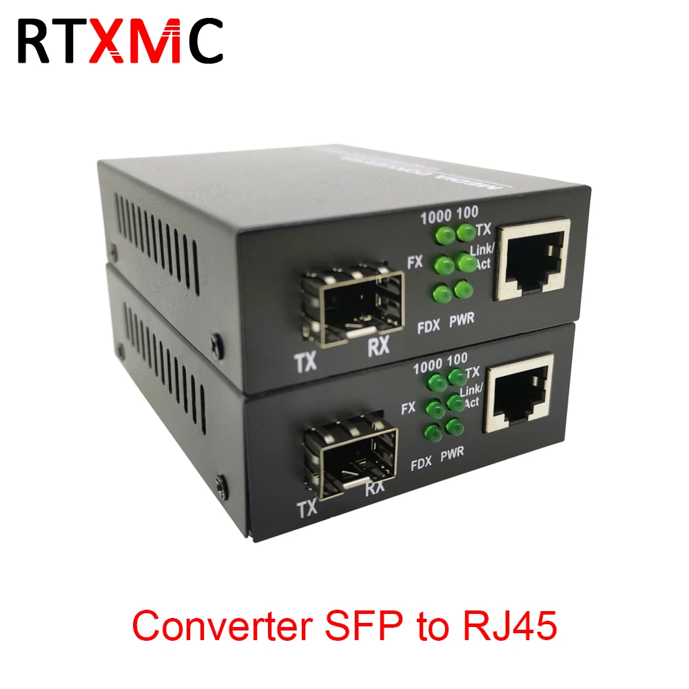 SFP волокна Media Converter к RJ45 Gigabit 10/100/1000 M Ethernet преобразователя приемопередатчик