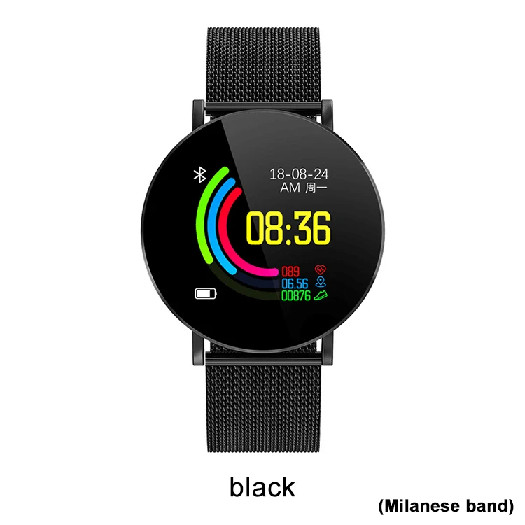 Milianese-Black ESEED Y1 Смарт-часы для мужчин фитнес-трекер спортивные IP68 сердечного ритма кровяное давление smartwatch android PK fitbits xiao mi band 4 - Цвет: Milianese-Black