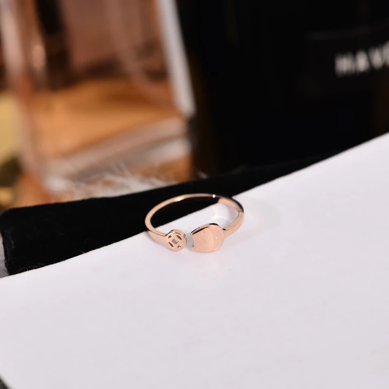 Новинка 2021 Винтажное кольцо YUN RUO с котом удачи розовое золото модные ювелирные