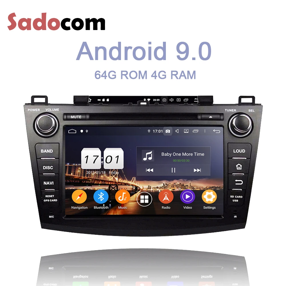 Ips 2 din Android 9 0 для Mazda 3 2009 2012 4 Гб + 64 8 ядерный Автомобильный мультимедийный dvd плеер