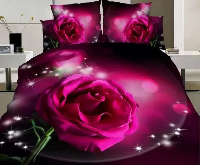 3D комплекты постельного белья Подарочные лепестки роз пододеяльник королевское