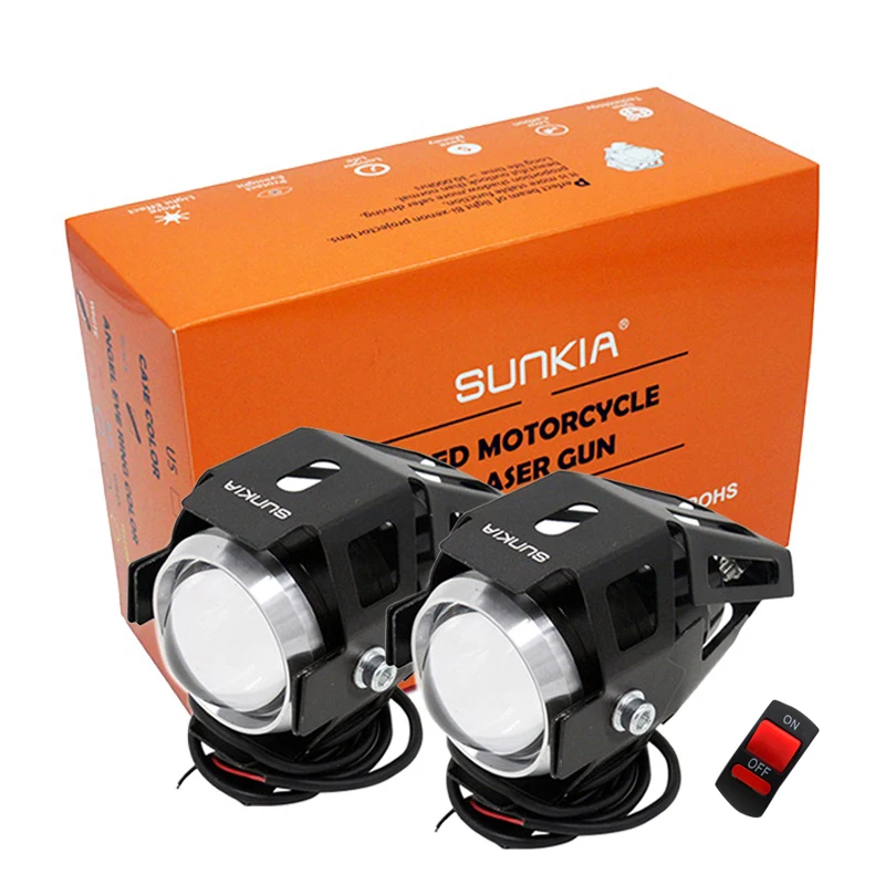 

2Pcs/Lot SUNKIA High Power 125w Motorcycle Projector Headlight U5 3 Modes 3000LM Motorbike Head Fog Lamp Free Shipping