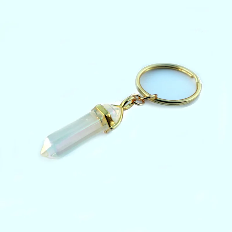 1 шт. брелок для ключей с натуральным кварцевым камнем | Брелки