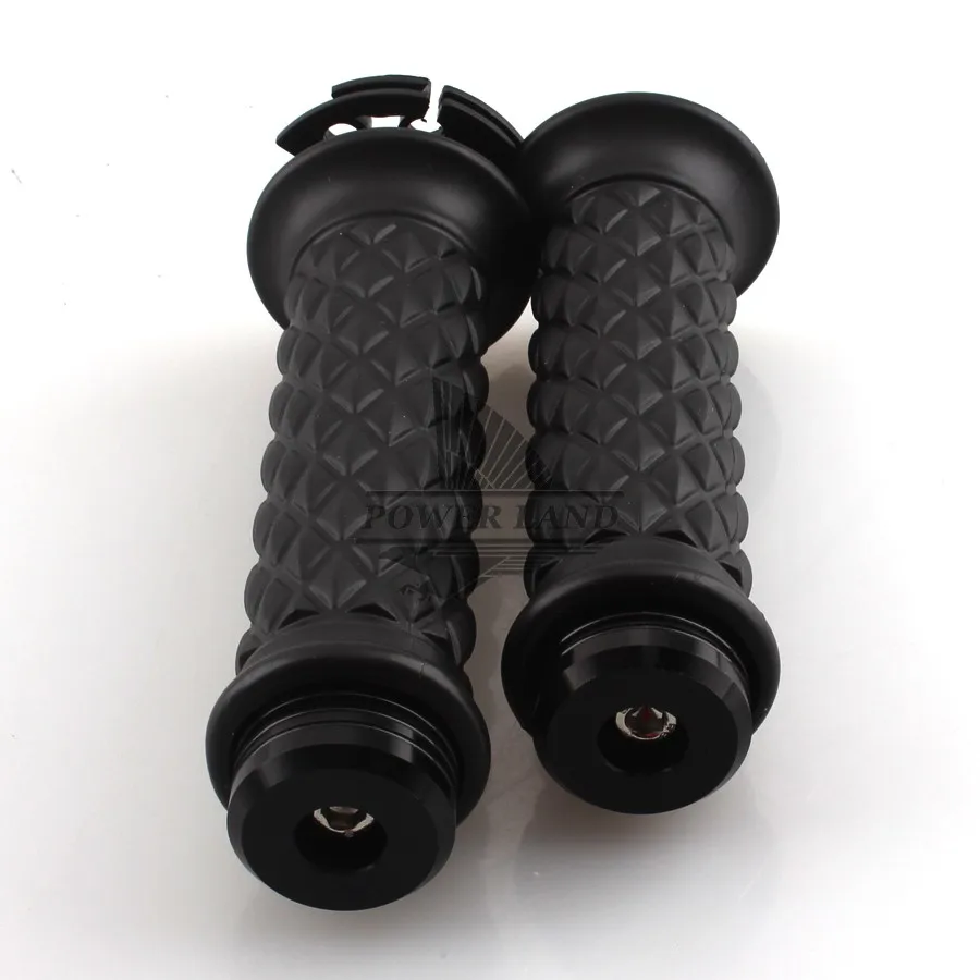 Черные заглушки для бара + руль руля с черными бриллиантами открытым стержнем 7/8