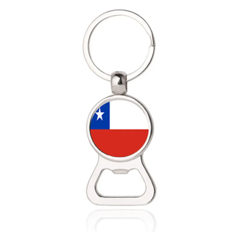Hot Creative Italy United Kingdom Chile Flag Time Gem Multifunction Keychain Metal Beer Opener Accessories | Украшения и
