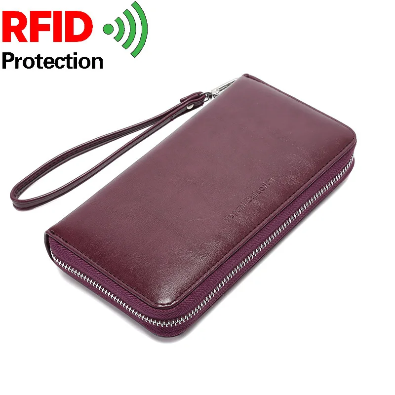 Кошелек женский длинный из натуральной кожи с Rfid защитой|Мужские кошельки| |