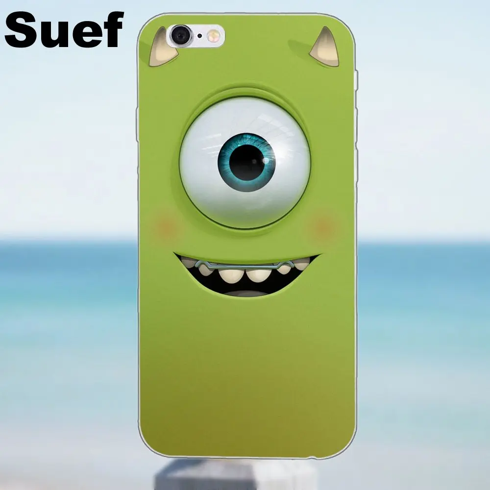 Suef для iPhone 4 4S 5 5S 5C SE 6 6S 7 8 Plus X Samsung Galaxy A3 A5 J1 J3 J5 J7 2016 2017 мягкий крутой лучший Mike Wazowski