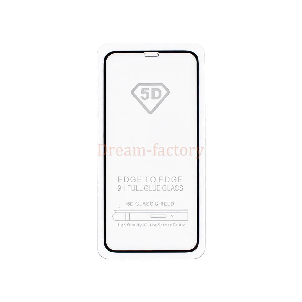 50 штук DHL 5D закаленное стекло Не изогнутое Полное покрытие для iPhone XS XR MAX X 6 7 8 Plus Протектор Защитный в розничной упаковке.