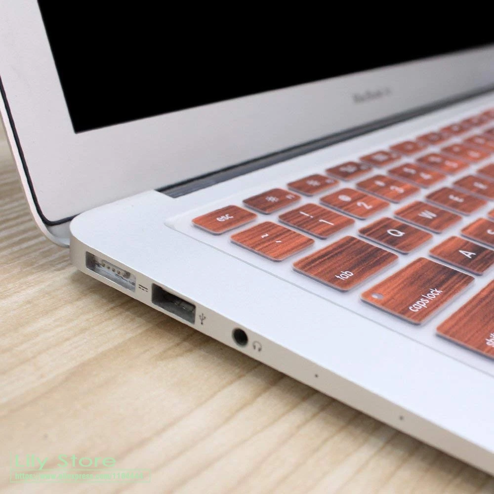 Твердая Текстура дерева Клавиатура Обложка силиконовая кожа для MacBook Air 13 3 Pro 15 с