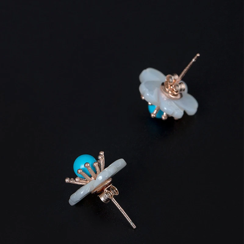 LARGERLOF Кристаллические серьги 925 пробы Серебряные Для женщин Fine Jewelry Ляпис Серьги