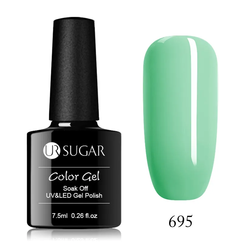 695 Ur Sugar Розовый Блестящий Гель-лак УФ-гель черно-белый Гель-лак для дизайна ногтей впитывающий лак Базовое покрытие без протирания верхнее покрытие - Цвет: 695