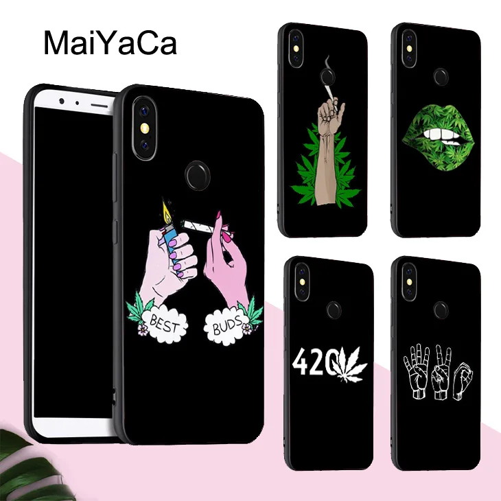 Чехол MaiYaCa Smoking 420 для POCO X3 F2 Pro Red mi Note 8 8T 7 9 9S 9A 9C Mi 10 Lite A3|Бамперы| |