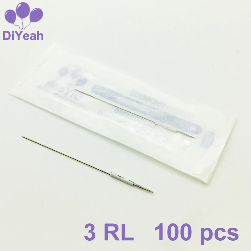 100 шт. 3RL традиционные перманентные иглы для макияжа стерилизуемые лезвия тату
