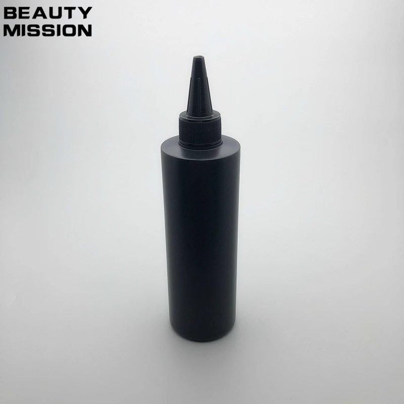 Пустая пластиковая бутылка BEAUTY MISSION 250 мл 24 шт./лот черная с черными Закрученными