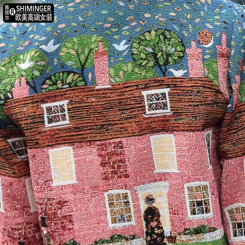 Европейская станция осенняя новая модная брендовая с вышивкой короткий твидовый