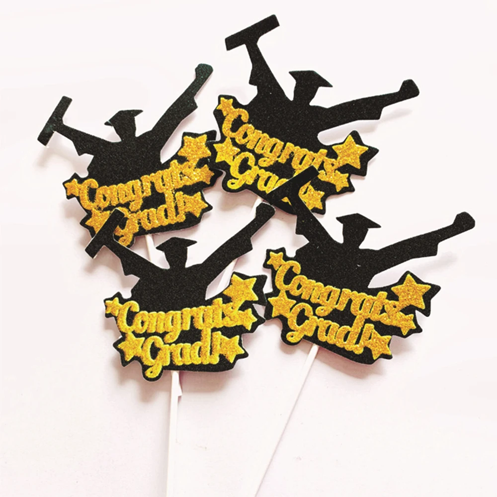 YORIWOO 5pcs 2019 Graduation Cake Topper Cupcake Toppers Congratulation High School Party Decoration Birthday Wedding | Дом и сад